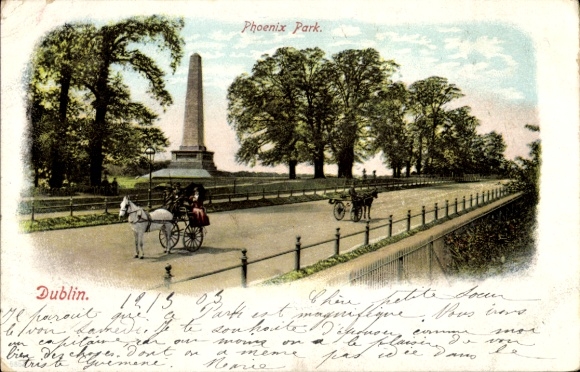 Litho Dublin Irland, Phoenix Park, Denkmal