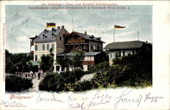 Ak Wien XVIII., Gast- und Seenhof Schafbergalpe