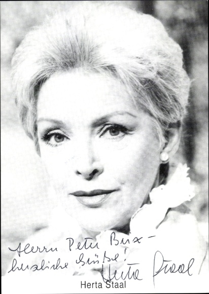 Ak Schauspielerin Herta Staal, Portrait, Autogramm