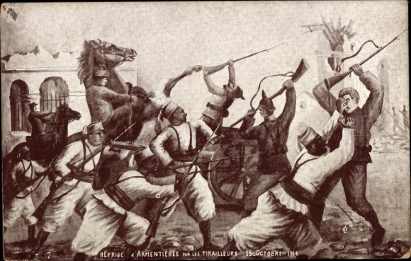 Ak Schlacht bei Armentieres Oktober 1914, Tirailleurs