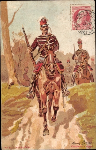 Künstler Ak Louis Geens, Belgische Armee, Chasseurs