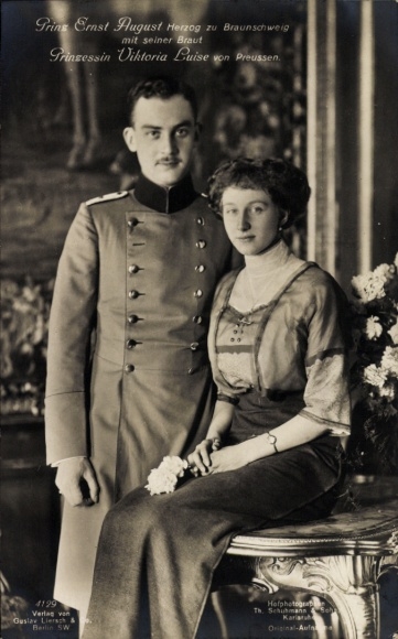 Ak Prinz Ernst August von Braunschweig, Prinzessin Viktoria Luise