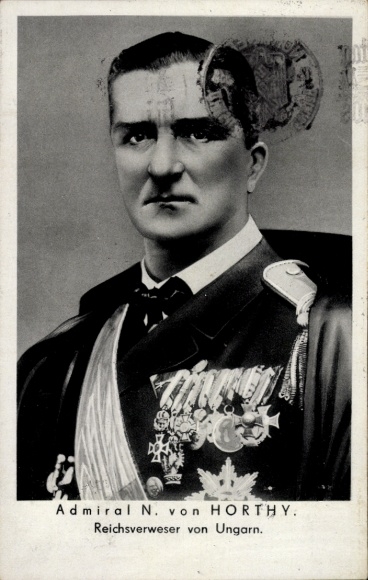 Ak Admiral Miklos von Horthy, Reichsverweser Ungarns, Portrait, Orden