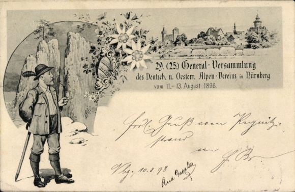 Ak Nürnberg, Deutsch u. Österr. Alpenverein, 29. (25.) General-Versammlung, PP 15 C 9/04