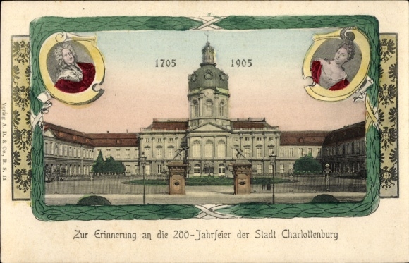 Passepartout Ak Berlin Charlottenburg, 200 Jahrfeier 1905, Stadtschloss