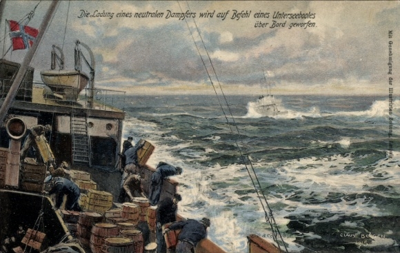 Künstler Ak Bergen, C., Kaiserliche Marine, U-Boot auf Feindfahrt