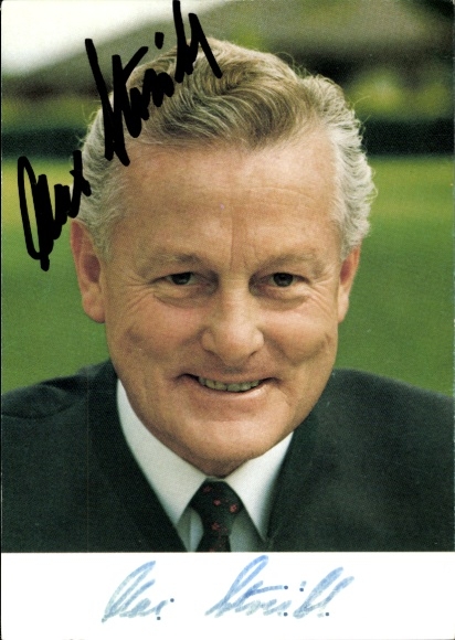 Foto Politiker Max Streibl, Portrait, Autogramm