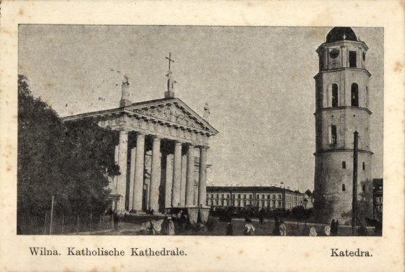 Ak Vilnius Wilna Litauen,  katholische Kathedrale, Katedra, Turm