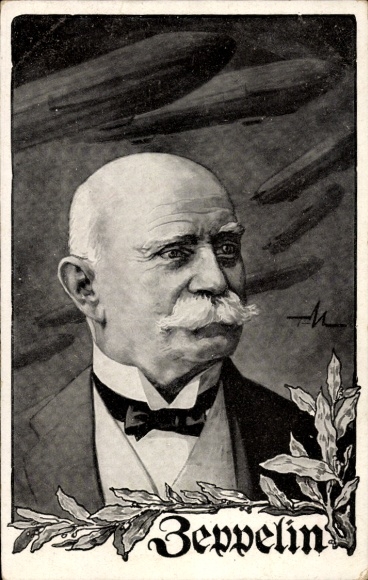 Künstler Ak Ferdinand Graf von Zeppelin, Portrait, Deutscher Luftflotten Verein