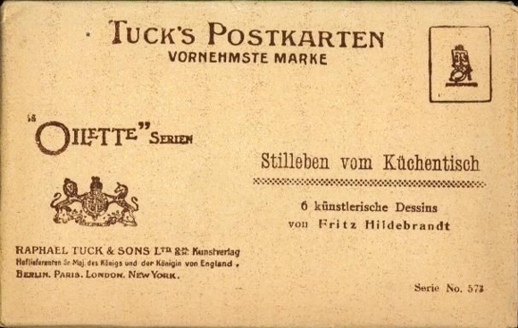 6 Künstler AK im Umschlag, Oilette Serie von Fritz Hildebrandt, Stillleben von Küchentisch