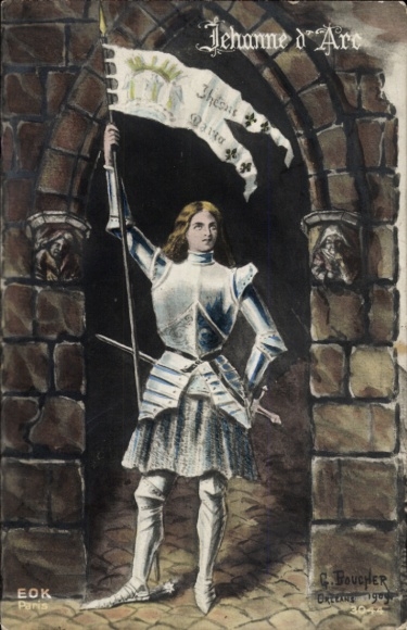 Künstler Ak Jeanne d’Arc, Ritterrüstung