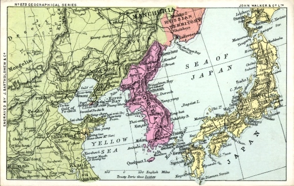 Landkarten Ak Japan, Russland, Mongolei, Korea