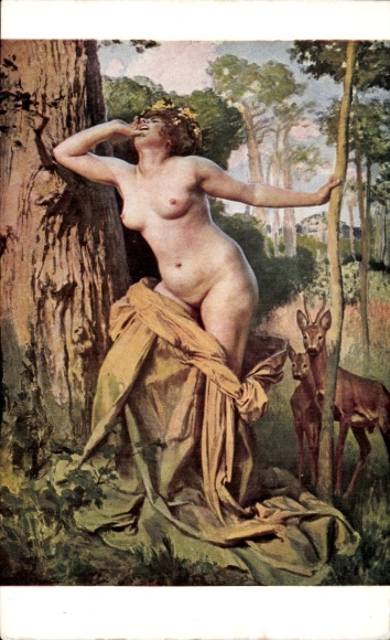 Künstler Ak Friant, Echo im Walde