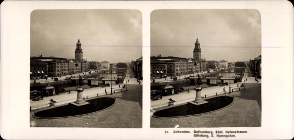 Stereo Foto Göteborg Schweden, Südliche Hafenstraße