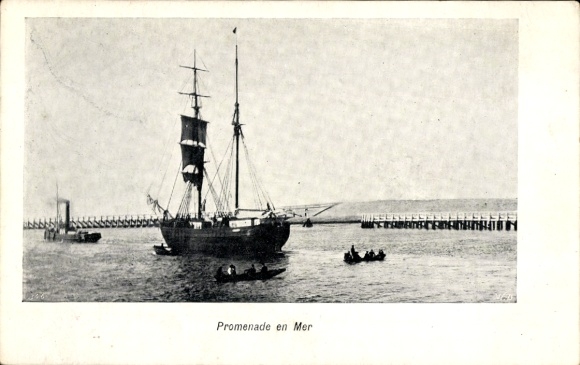 Ak Segelschiff am Landungssteg