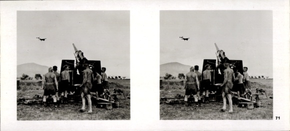 Stereo Raumbild Foto Fliegen und Siegen Nr. 71, Flaks in Griechenland