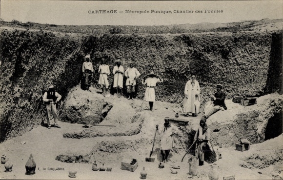 Ak Carthage Karthago Tunesien, Nécropole punique, Chantier des Fouilles, Ausgrabungsstätte