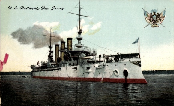 Ak US Amerikanisches Kriegsschiff, USS New Jersey