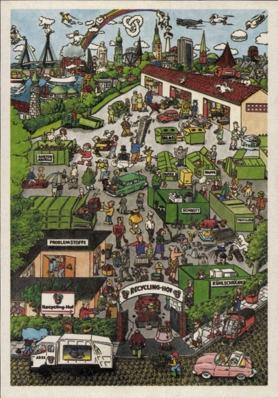 Ak Chaos auf dem Hamburger Recycling Hof