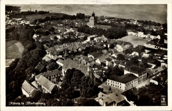Ak Ribnitz in Mecklenburg, Fliegeraufnahme
