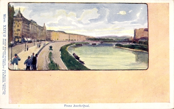 Künstler Ak Wien 1 Innere Stadt Österreich, Franz Josefs Quai