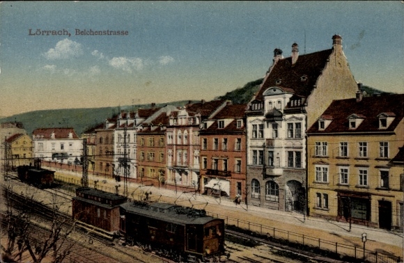 Ak Lörrach in Baden, Reichenstraße, Bahnstrecke