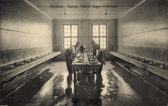 Ak Karlstad Schweden, Kungl. Värml. Regis Tvättrum