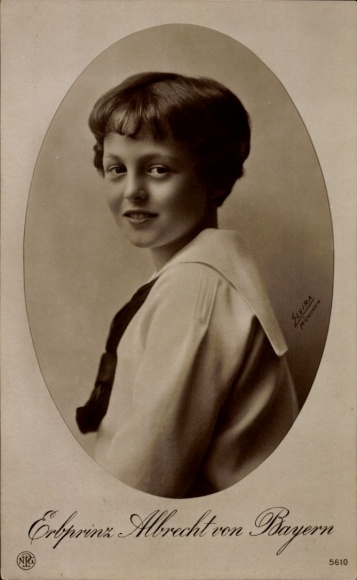 Ak Erbprinz Albrecht von Bayern, Portrait, Fotostudio Elvira