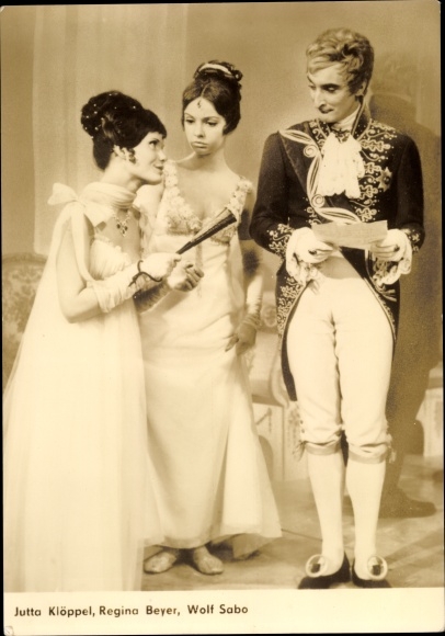 Ak Schauspielerin Jutta Klöppel, Regina Beyer, Wolf Sabo, Hauptmann Florian von der Mühle, DEFA