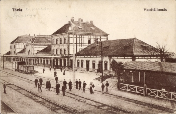 Ak Tövis Rumänien, Vasútállomás, Bahnhof, Gleise