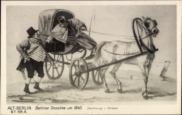 Künstler Ak Dörbeck, Alt-Berlin, Berliner Droschke um 1840