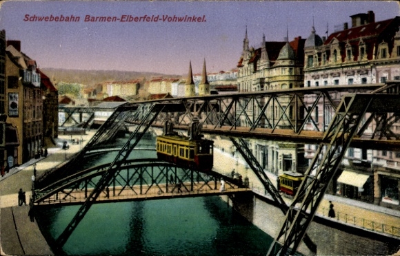 Ak Wuppertal in Nordrhein Westfalen, Schwebebahn Barmen, Elberfeld, Vohwinkel