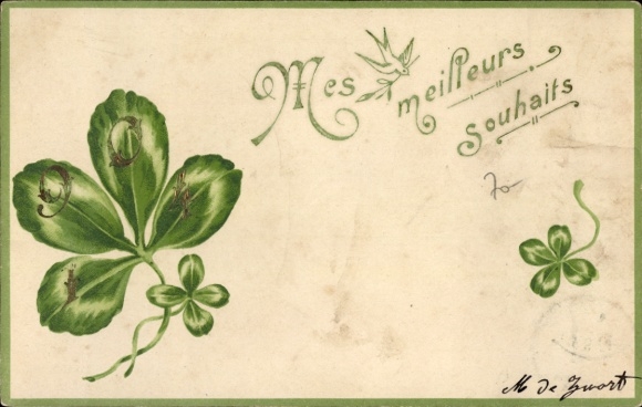 Präge Ak Glückwunsch Neujahr, Jahreszahl 1904, Klee