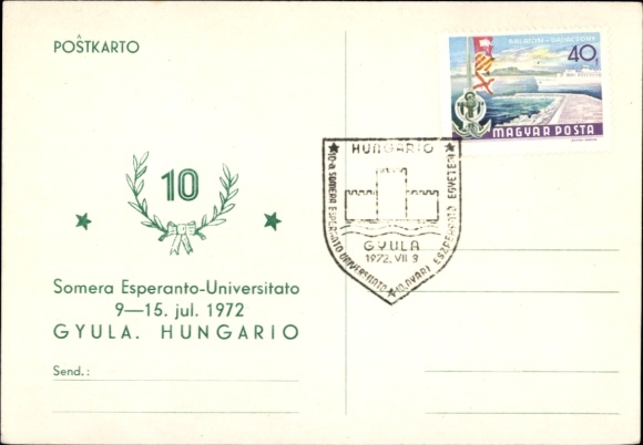 Ak Gyula Jula Ungarn, Somera Esperanto Universitato 1972