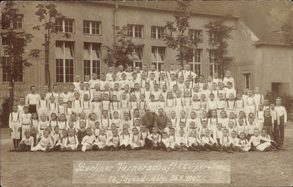 Foto Ak Berliner Turnerschaft Corporation, 18. Jugend-Abteilung 25. Juni 1907