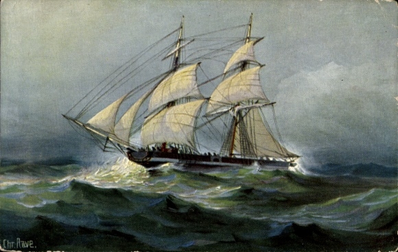Künstler Ak Rave, Chr., Marine Galerie 268, Italienische Brigantine, 1840