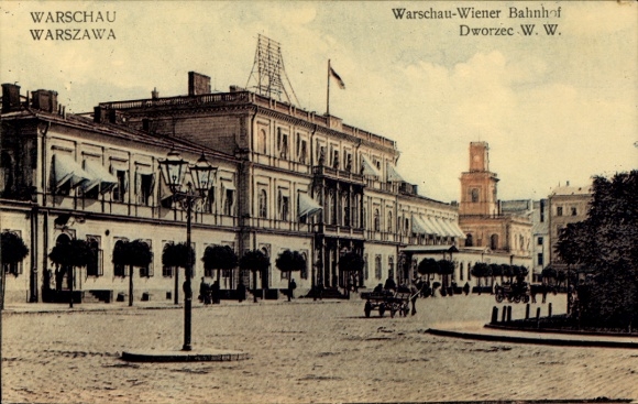 Ak Warszawa Warschau Polen, Wiener Bahnhof