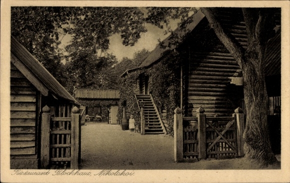 Ak Berlin Zehlendorf Wannsee, Nikolskoe, Restaurant Blockhaus