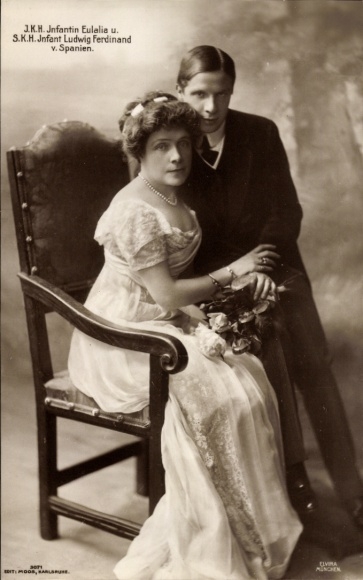Ak Infantin Eulalia und Infant Ludwig Ferdinand von Spanien, Portrait