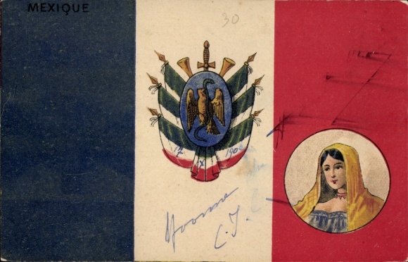 Wappen Ak Mexico, Fahne
