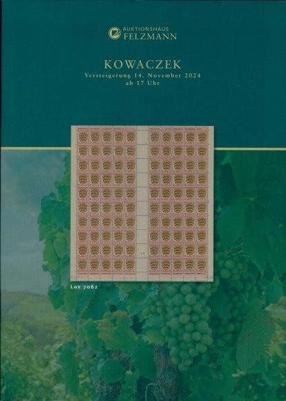 Katalog Auktionshaus Felzmann, Kowaczek, Versteigerung 14. November 2024