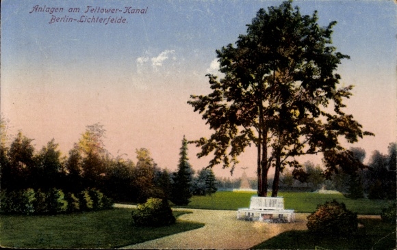 Ak Berlin Steglitz Lichterfelde, Anlagen am Teltower Kanal