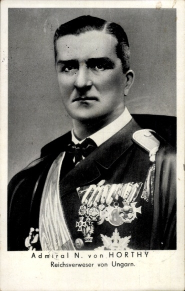Ak Admiral Miklos von Horthy, Reichsverweser Ungarns, Portrait, Orden
