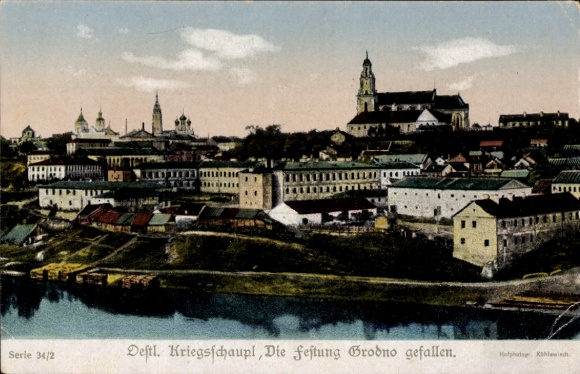 Ak Hrodna Grodno Weißrussland, Festung  Kriegsschauplatz,  Ansicht