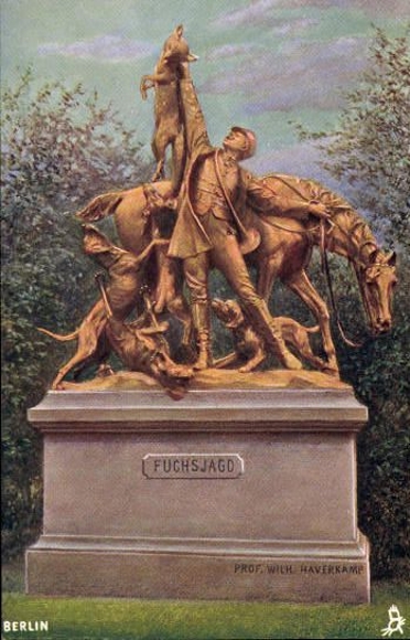 6 Künstler AK im Umschlag Berlin Tiergarten, Berlin die Denkmäler am Grossen Stern von F. X. Schmidt