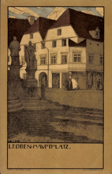Steindruck Ak Leoben Steiermark, Hauptplatz