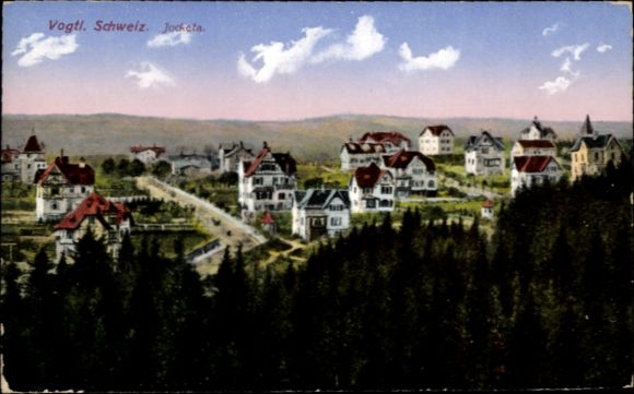 Ak Jocketa Pöhl Vogtländische Schweiz, Villenviertel