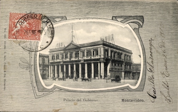 Passepartout Ak Montevideo Uruguay, Palacio del Gobierno, Verwaltungssitz