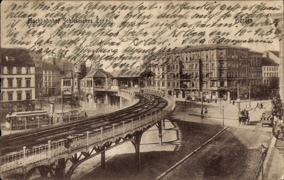 Ak Berlin Kreuzberg, Hochbahnhof Schlesisches Tor