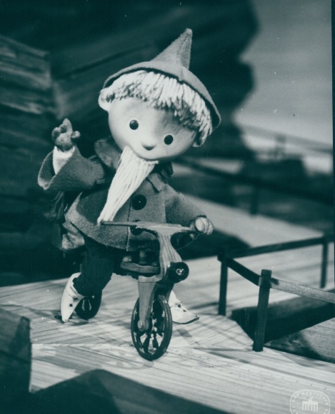 Foto Unser Sandmännchen, Sandmann, DDR Kinderfernsehen, Fahrrad